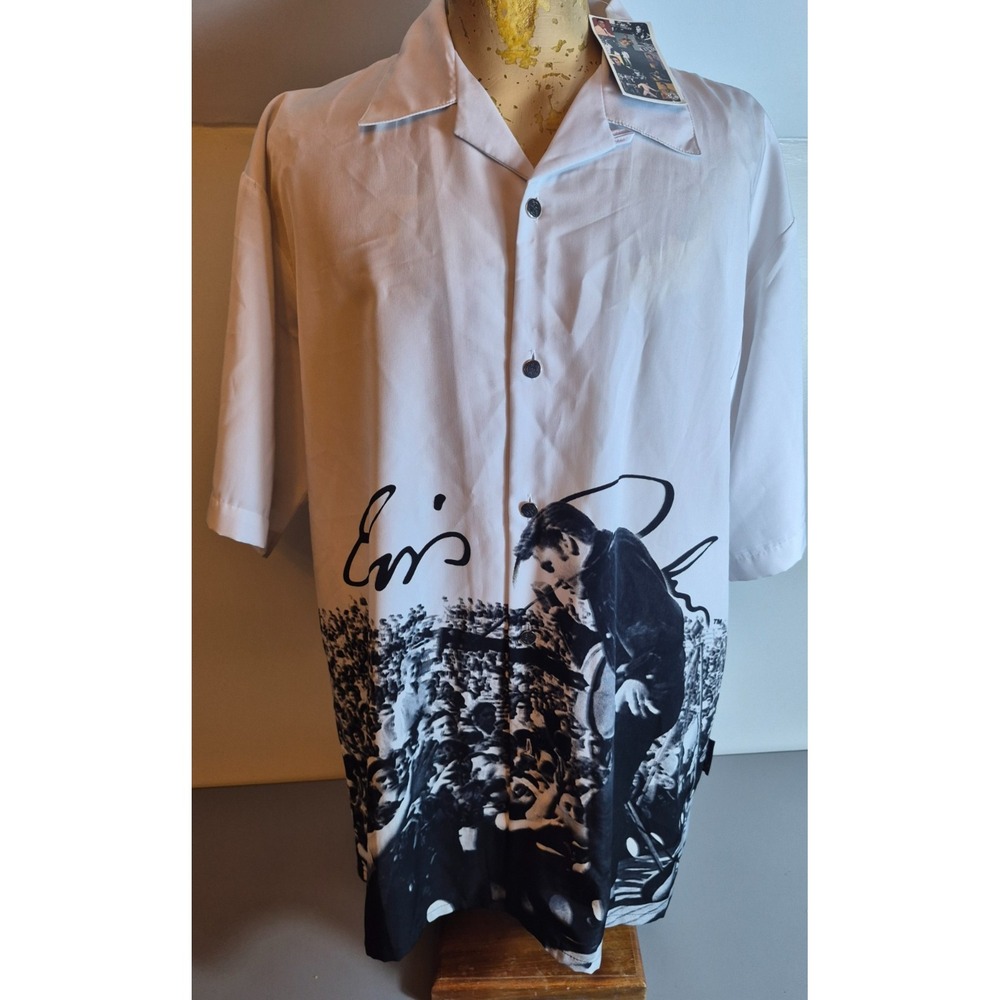 Elvis Presley Dragonfly Mens "The King" Button-Up Shirt XL NEW NWT
